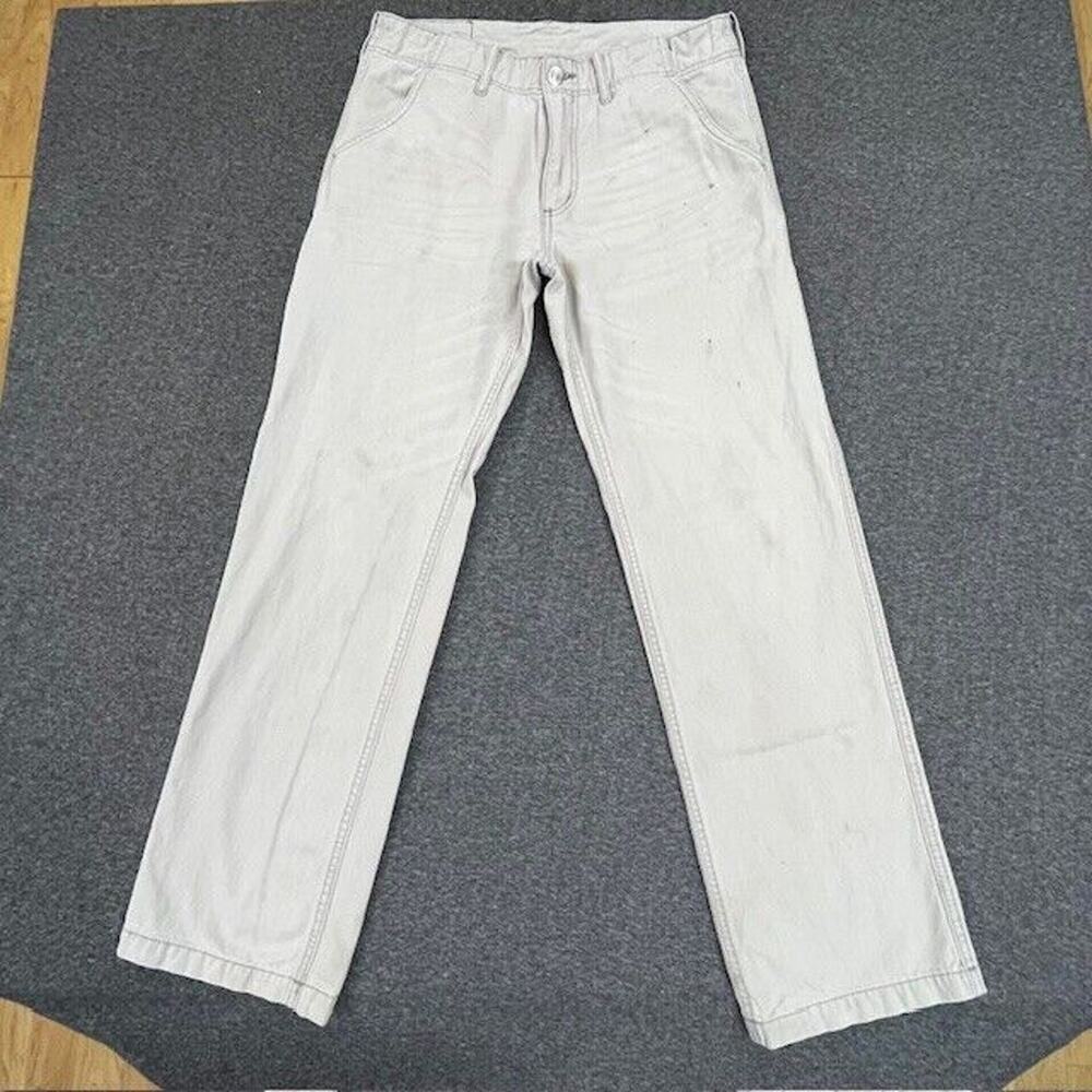 True Religion Mens Size 33 (Actual 32x32) Slim Chino Cement Gray Cotton